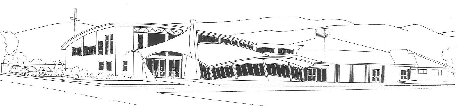 Concept sketch for the Upper Hutt Baptist Church proposed extension