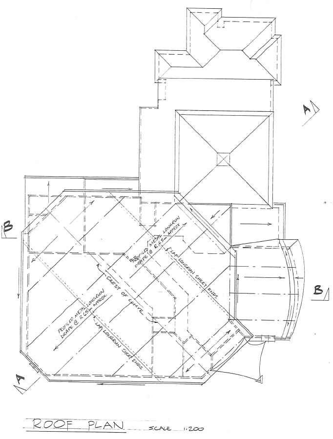 Roof plan for the Upper Hutt Baptist Church developed design