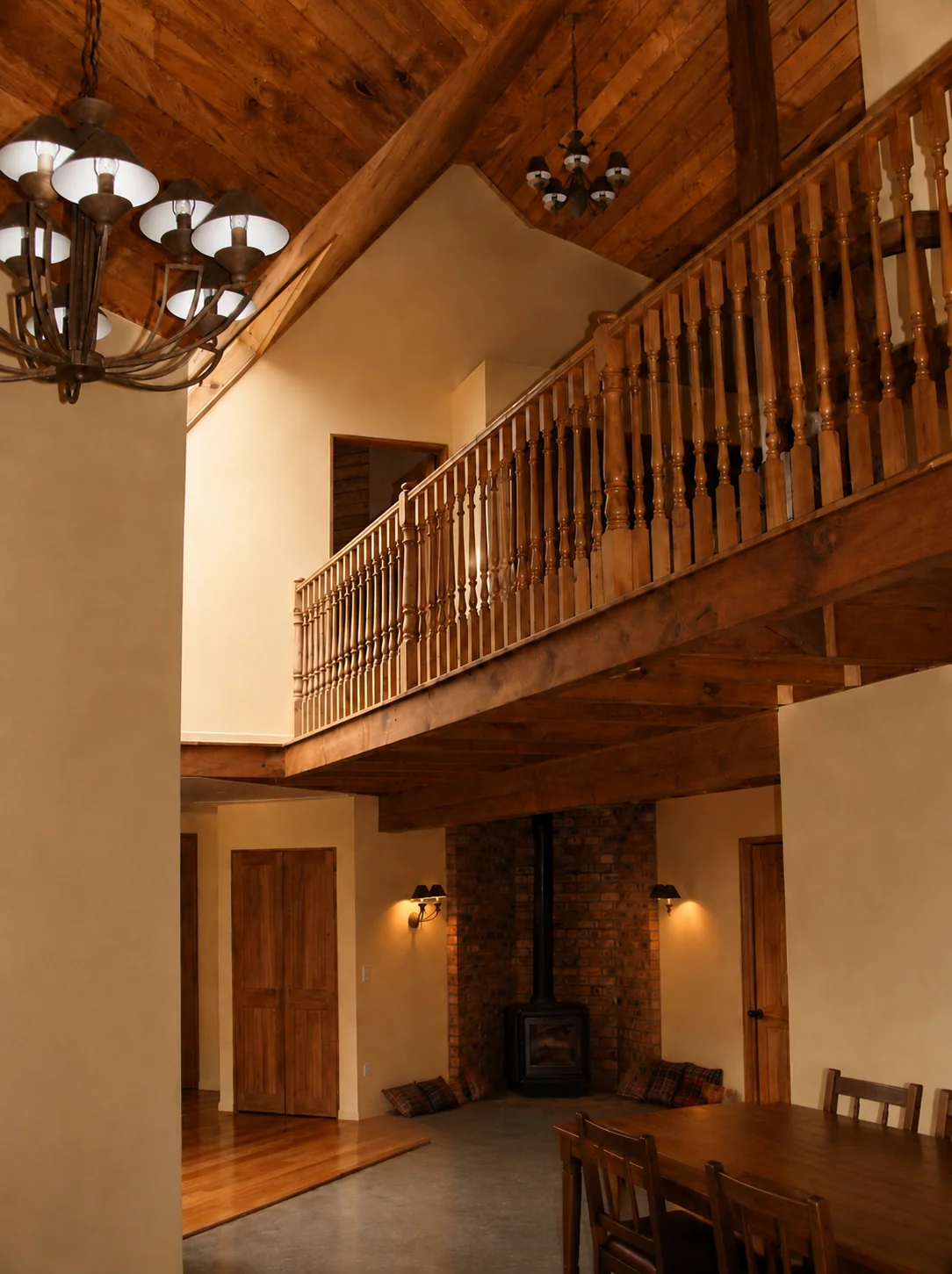 House Additions open mezzanine overlooking dining and living areas
