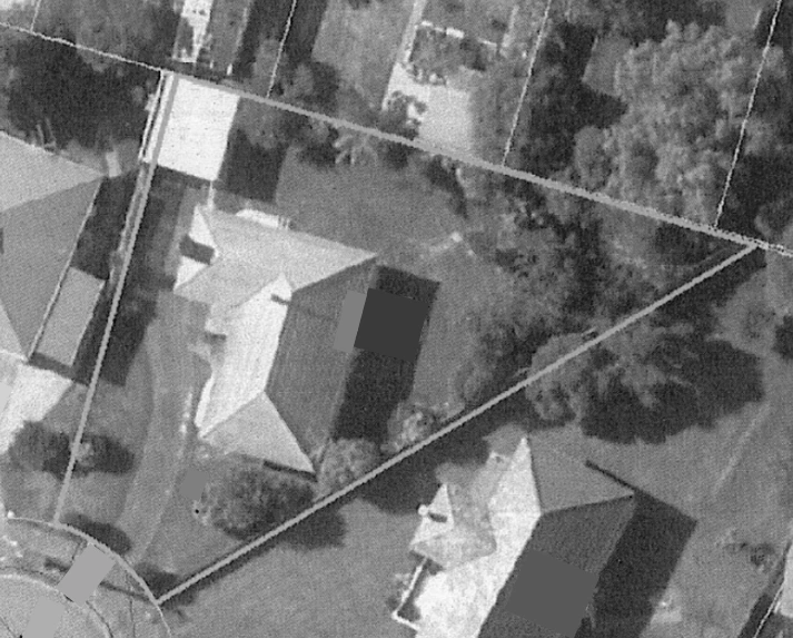 Aerial view showing the triangular Epuni property