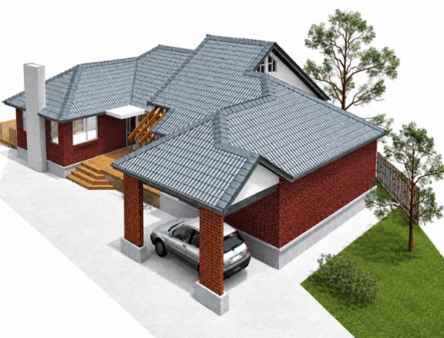 Aerial rendered perspective of the two-storey option
