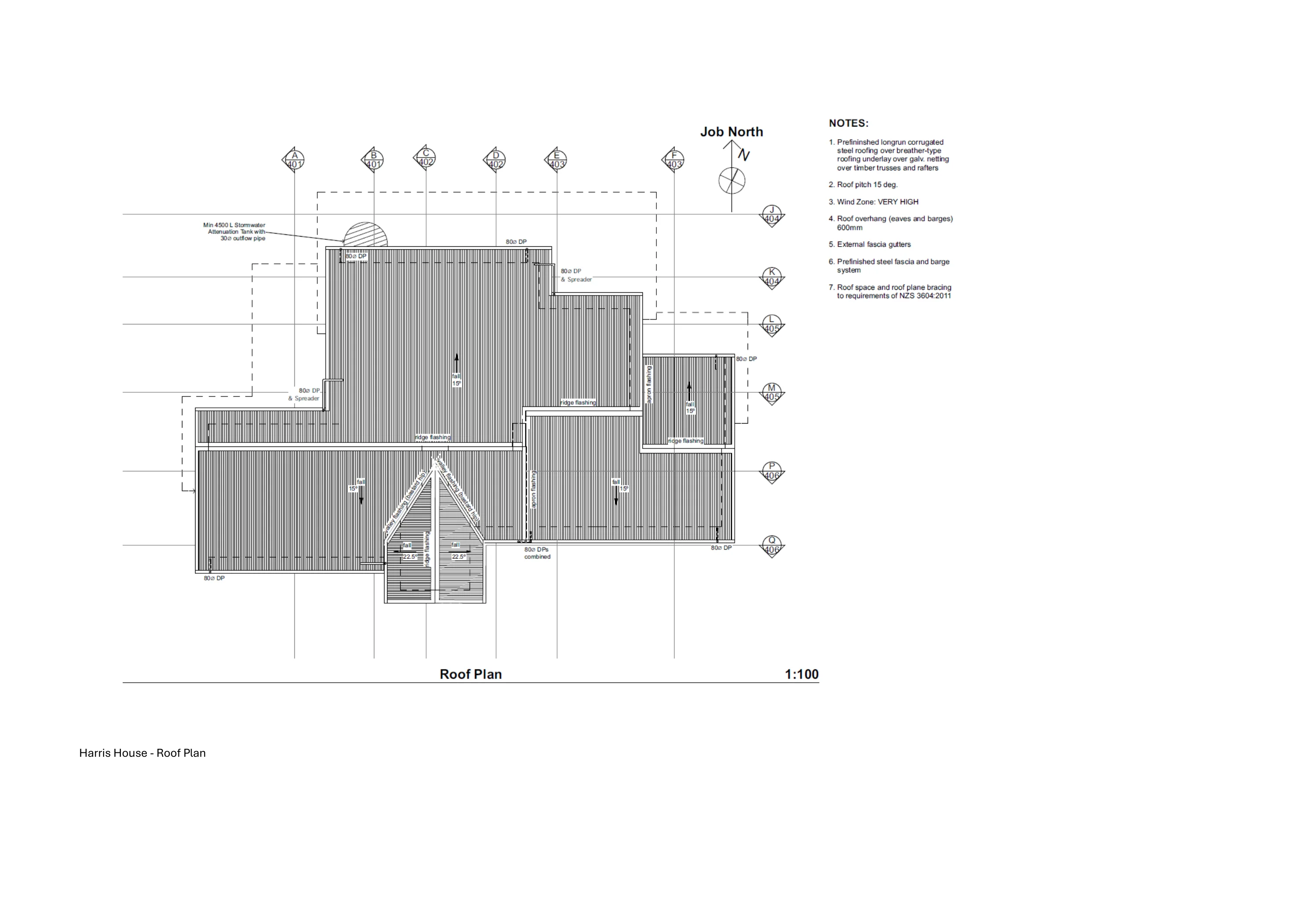 Roof plan for Harris House, Whitby, Porirua