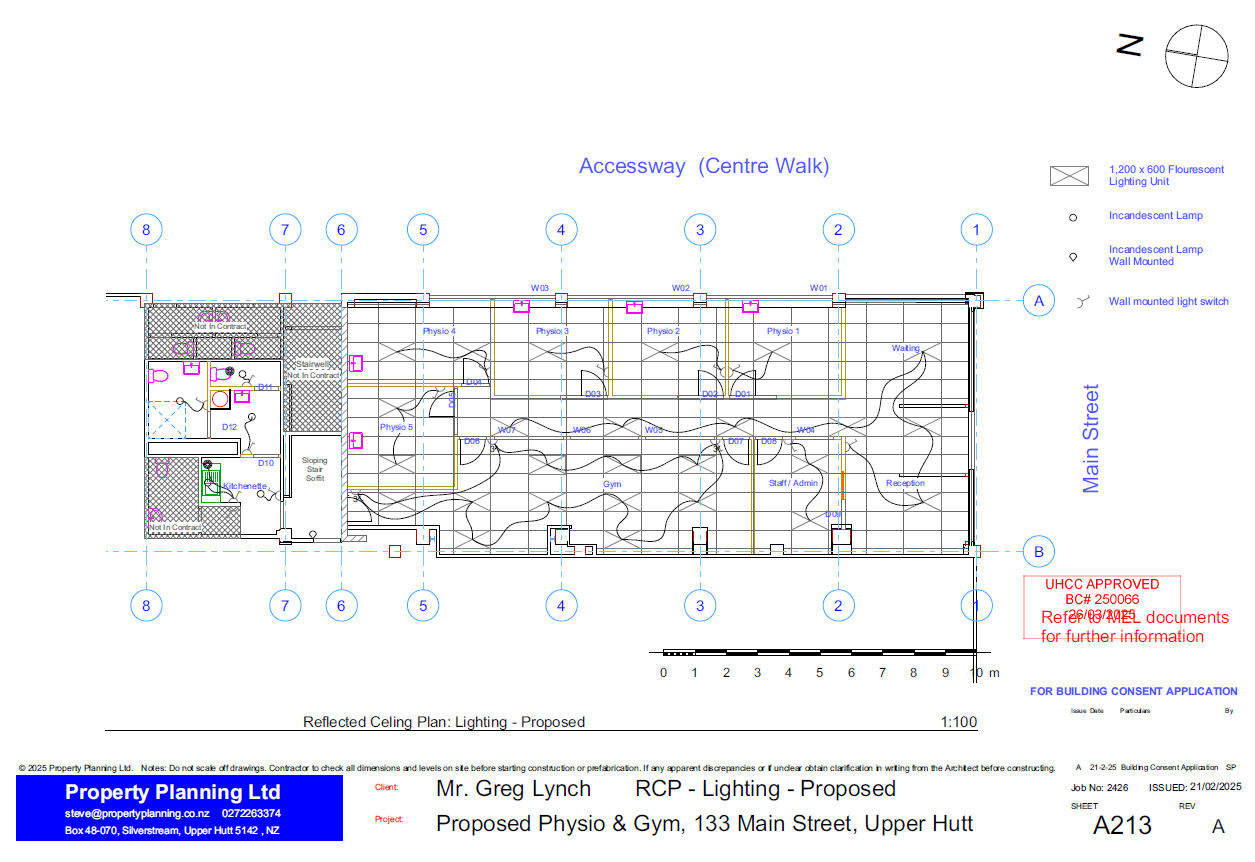 Inform Physio proposed lighting reflected ceiling plan