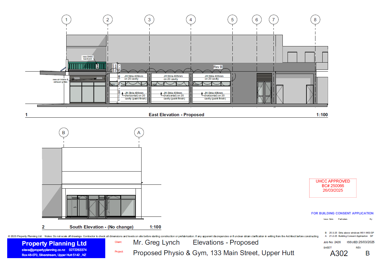 Inform Physio proposed elevations