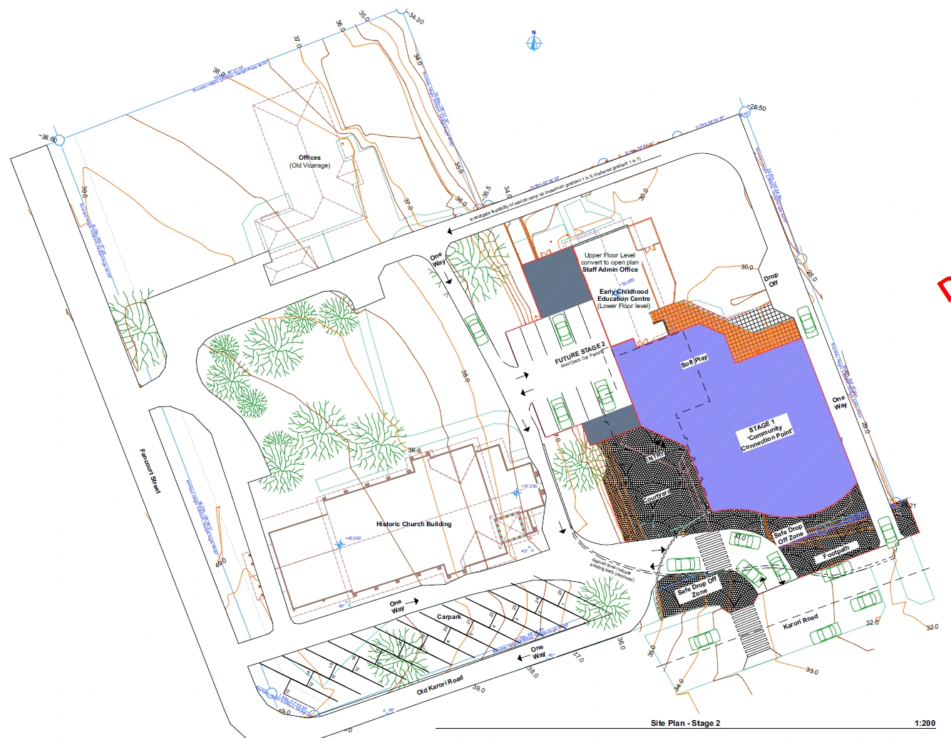Site plan for the proposed Community Connection Point including Stage 2