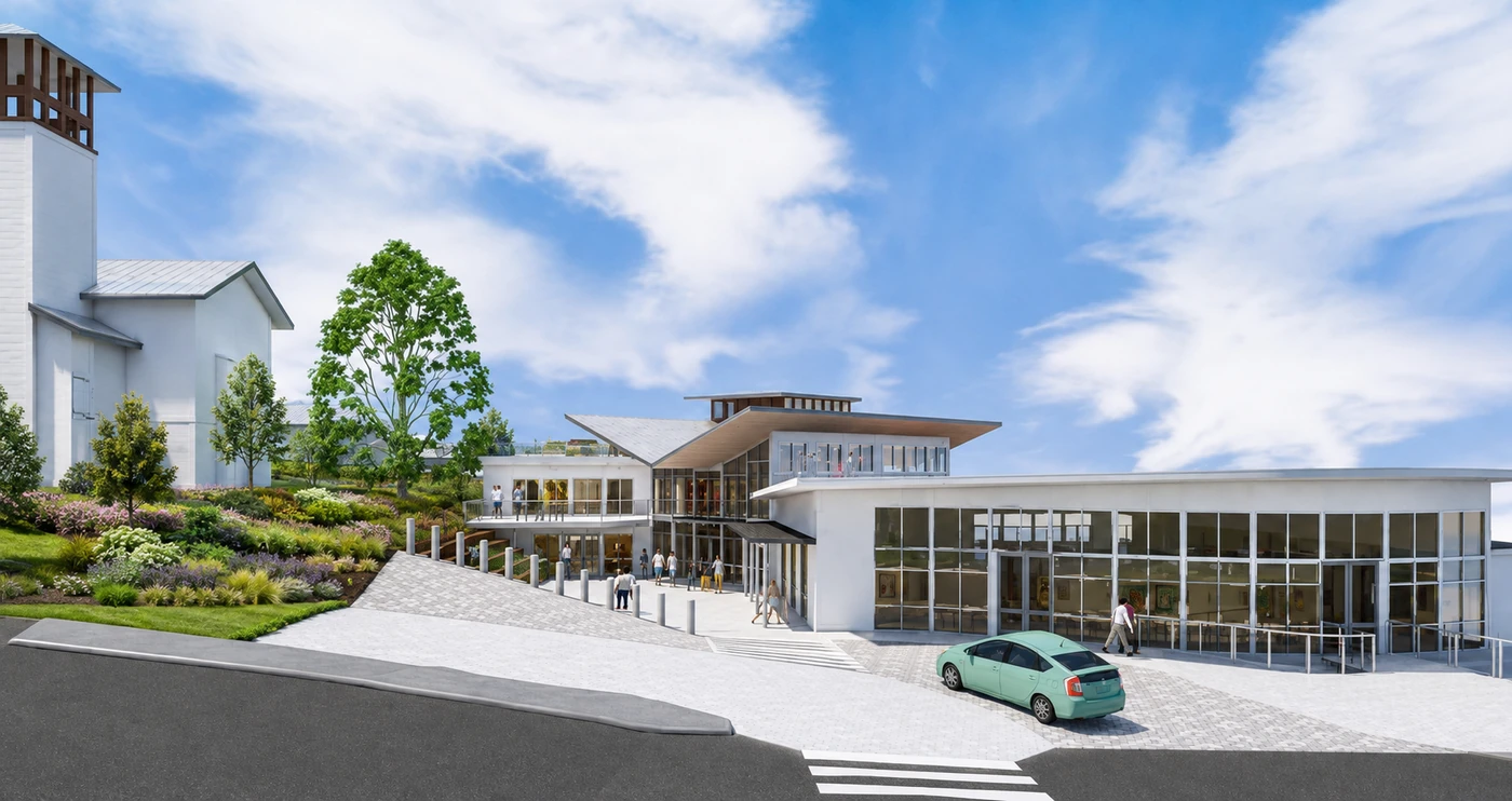 Preliminary design of the Community Connection Point viewed from Karori Road