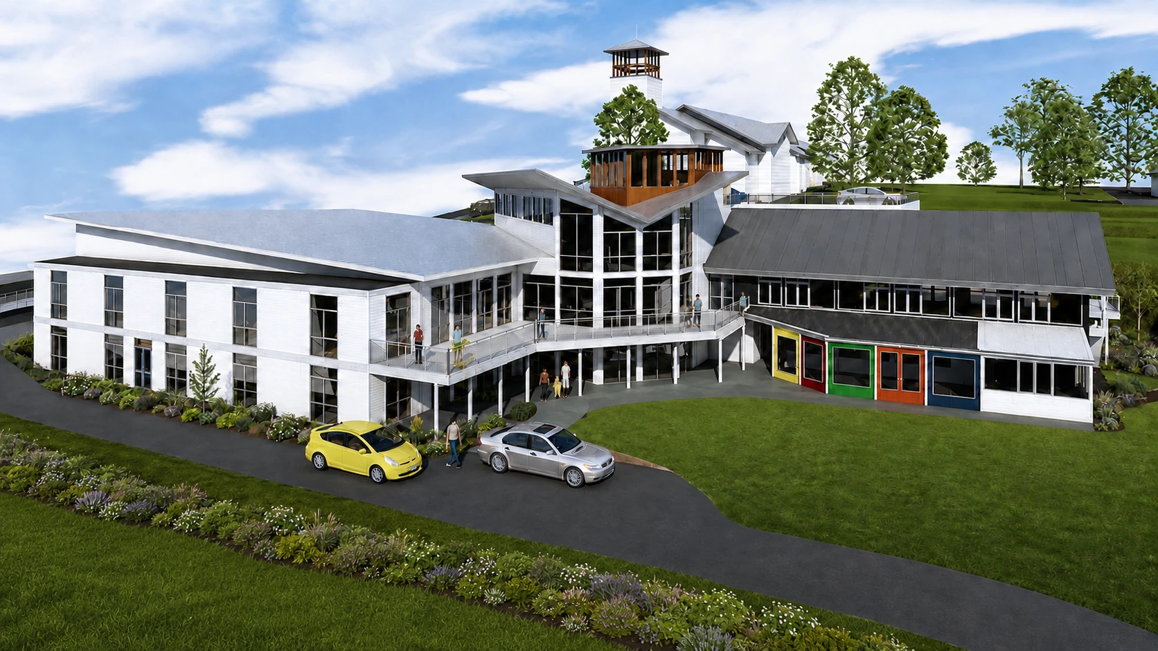 Preliminary design of the Community Connection Point viewed from the north