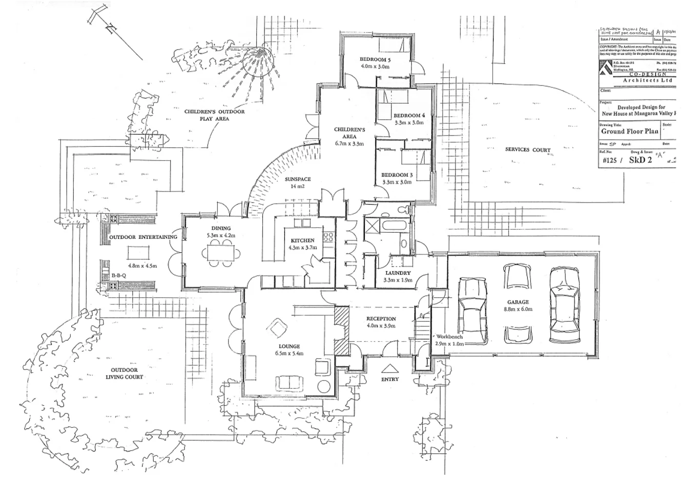 Ground floor plan for the Lifestyle House concept design in Mangaroa Valley